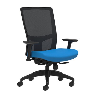 Union & Scale Workplace2.0™ Fabric Task Chair, Cobalt, Integrated Lumbar, 2D Arms, Synchro-Tilt with Seat Slide (53606)