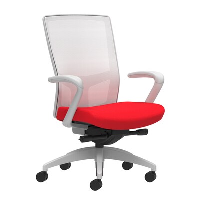 Union & Scale Workplace2.0™ Fabric Task Chair, Ruby Red, Integrated Lumbar, Fixed Arms, Adv Synchro-