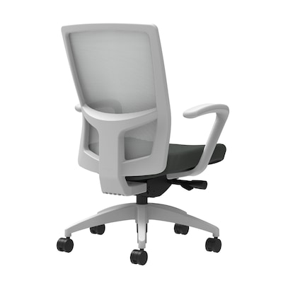 Union & Scale Workplace2.0™ Fabric Task Chair, Iron Ore, Integrated Lumbar, Fixed Arms, Adv Synchro-Tilt Seat Control (53592)
