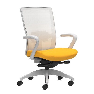 Union & Scale Workplace2.0™ Fabric Task Chair, Goldenrod, Adjustable Lumbar, Fixed Arms, Advanced Sy