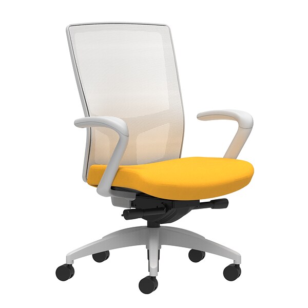 Union & Scale Workplace2.0™ Fabric Task Chair, Goldenrod, Integrated Lumbar, Fixed Arms, Advanced Synchro-Tilt Control (53586)