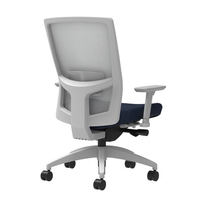 Union & Scale Workplace2.0™ Fabric Task Chair, Navy, Adjustable Lumbar, 2D Arms, Advanced Synchro-Ti