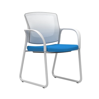 Union & Scale Workplace2.0™ Fabric Guest Chair, Cobalt, Integrated Lumbar, Fixed Arms, Stationary Seat Control (53745)