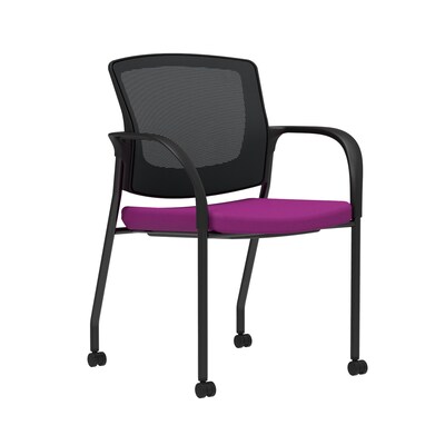 Union & Scale Workplace2.0™ Fabric Guest Chair, Amethyst, Integrated Lumbar, Fixed Arms, Stationary Seat Control (53702)