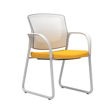 Union & Scale Workplace2.0™ Fabric Guest Chair, Goldenrod, Integrated Lumbar, Fixed Arms, Stationary