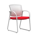 Union & Scale Workplace2.0™ Fabric Guest Chair, Ruby Red, Integrated Lumbar, Fixed Arms, Stationary,