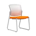 Union & Scale Workplace2.0™ Fabric Guest Chair, Apricot, Integrated Lumbar, Armless, Stationary Seat