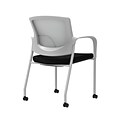 Union & Scale™ Workplace2.0™ 500 Series Fabric Guest Chair, Black, Integrated Lumbar, Fixed Arms, St