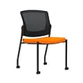 Union & Scale Workplace2.0™ Fabric Guest Chair, Apricot, Integrated Lumbar, Armless, Stationary, Fully Assembled (53711)