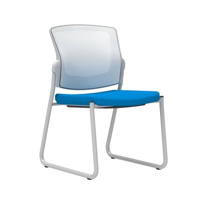 Union & Scale Workplace2.0™ Fabric Guest Chair, Cobalt, Integrated Lumbar, Armless, Stationary Seat Control (53756)