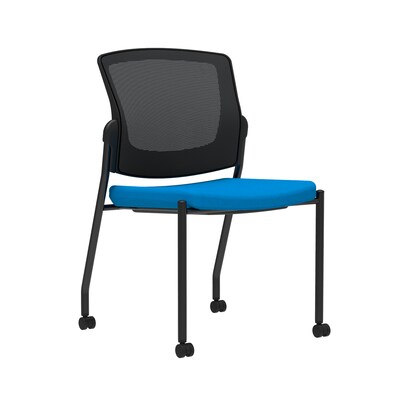 Union & Scale Workplace2.0™ Fabric Guest Chair, Cobalt, Integrated Lumbar, Armless, Stationary, Fully Assembled (53713)