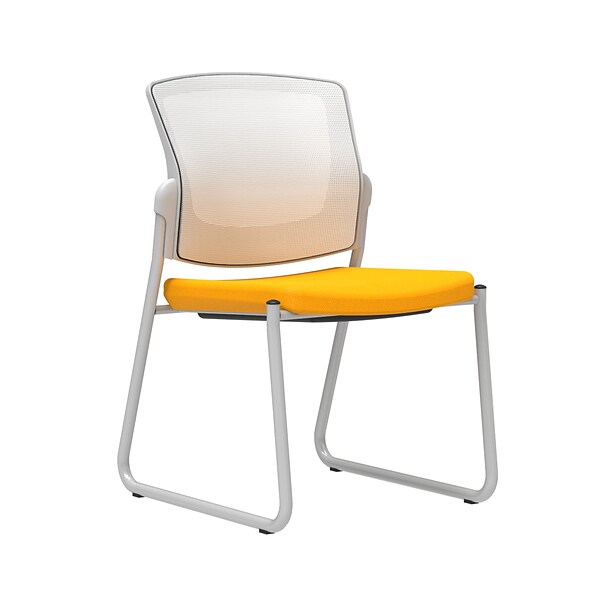 Union & Scale Workplace2.0™ Fabric Guest Chair, Goldenrod, Integrated Lumbar, Armless, Stationary Seat Control (53757)