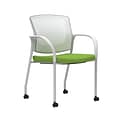 Union & Scale Workplace2.0™ Fabric Guest Chair, Pear, Integrated Lumbar, Fixed Arms, Stationary Seat