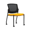 Union & Scale Workplace2.0™ Fabric Guest Chair, Goldenrod, Integrated Lumbar, Armless, Stationary, F