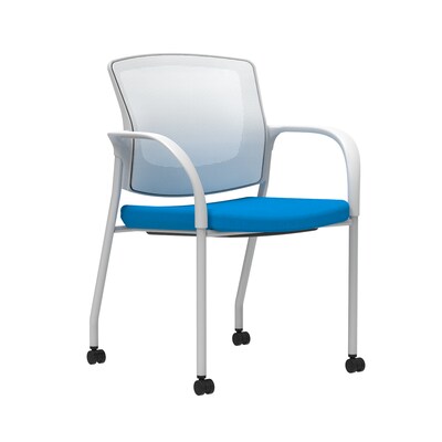 Union & Scale Workplace2.0™ Fabric Guest Chair, Cobalt, Integrated Lumbar, Fixed Arms, Stationary, Fully Assembled