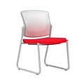 Union & Scale Workplace2.0™ Fabric Guest Chair, Ruby Red, Integrated Lumbar, Armless, Stationary Sea