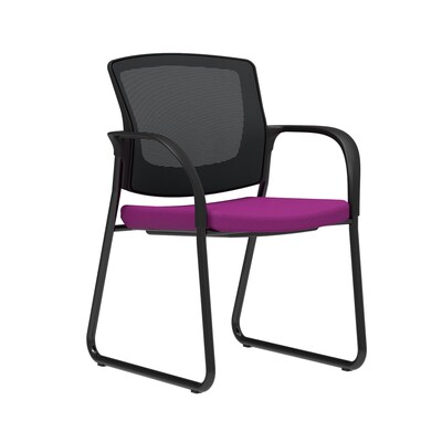 Union & Scale Workplace2.0™ Fabric Guest Chair, Amethyst, Integrated Lumbar, Fixed Arms, Stationary,