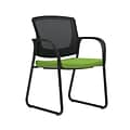 Union & Scale Workplace2.0™ Fabric Guest Chair, Pear, Integrated Lumbar, Fixed Arms, Stationary Seat