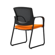 Union & Scale Workplace2.0™ Fabric Guest Chair, Apricot, Integrated Lumbar, Fixed Arms, Stationary S