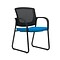 Union & Scale Workplace2.0™ Fabric Guest Chair, Cobalt, Integrated Lumbar, Fixed Arms, Stationary Se