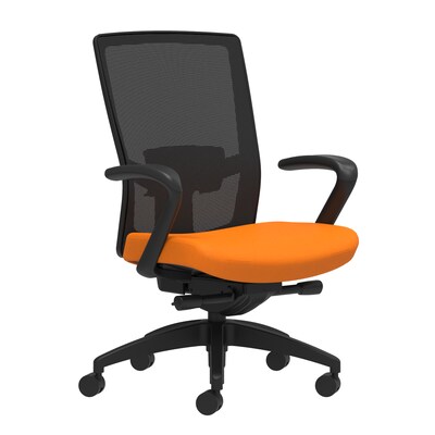 Union & Scale Workplace2.0™ Fabric Task Chair, Apricot, Adjustable Lumbar, Fixed Arms, Adv Synchro-Tilt Seat Control (53661)
