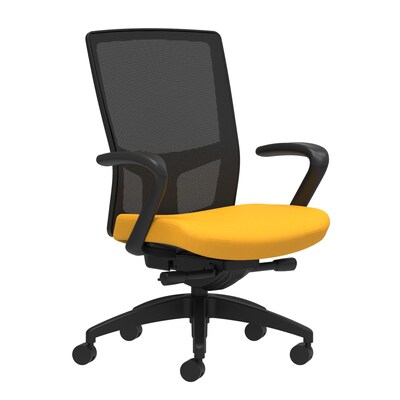 Union & Scale Workplace2.0™ Fabric Task Chair, Goldenrod, Integrated Lumbar, Fixed Arms, Advanced Synchro-Tilt Control (53667)