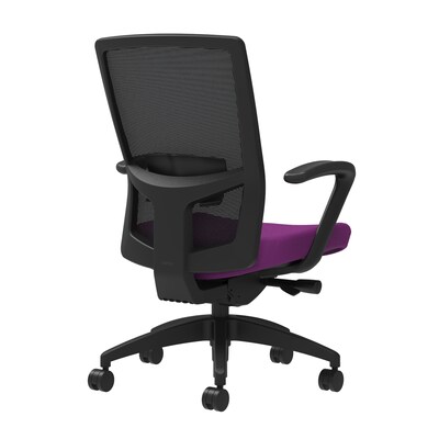 Union & Scale Workplace2.0™ Fabric Task Chair, Amethyst, Adjustable Lumbar, Fixed Arms, Adv Synchro-Tilt Seat Control (53659)