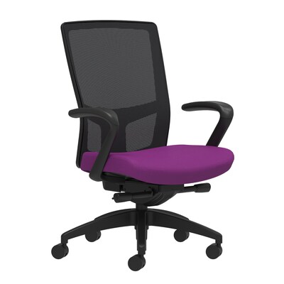 Union & Scale Workplace2.0™ Fabric Task Chair, Amethyst, Integrated Lumbar, Fixed Arms, Adv Synchro-Tilt Seat Control (53660)