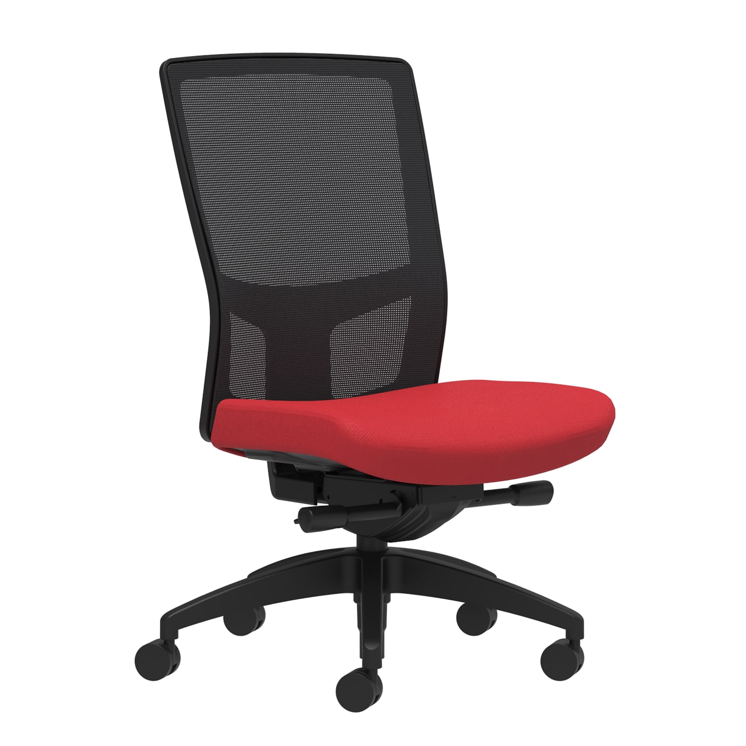 Union & Scale Workplace2.0™ Fabric Task Chair, Cherry, Integrated Lumbar, Armless, Advanced Synchro-Tilt Seat Control (53652)