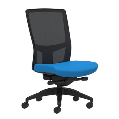 Union & Scale Workplace2.0™ Fabric Task Chair, Cobalt, Integrated Lumbar, Armless, Advanced Synchro-Tilt Seat Control (53654)