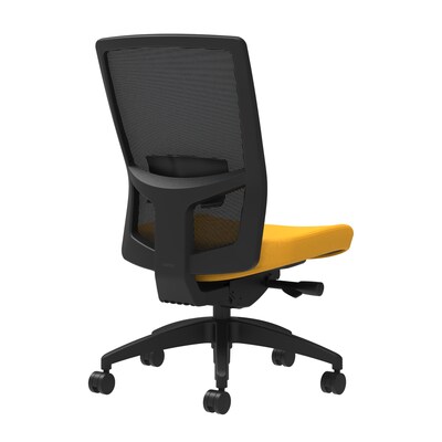 Union & Scale Workplace2.0™ Fabric Task Chair, Goldenrod, Adjustable Lumbar, Armless, Advanced Synchro-Tilt Seat Control (53655)