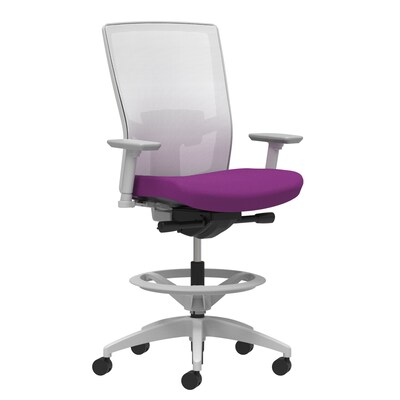 Union & Scale Workplace2.0™ Fabric Stool, Amethyst, Adjustable Lumbar, 2D Arms, Synchro-Tilt (53764)