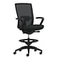 Union & Scale Workplace2.0™ Vinyl Stool, Black Vinyl, Adjustable Lumbar, Fixed Arms, Synchro-Tilt, Partial Assembly Required