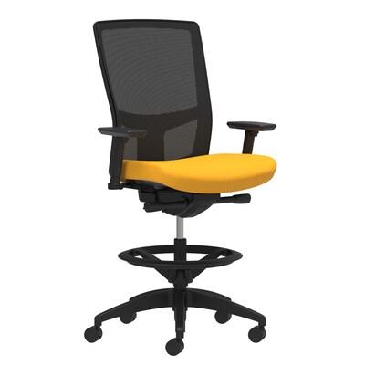 Union & Scale Workplace2.0™ Fabric Stool, Goldenrod, Integrated Lumbar, 2D Arms, Synchro-Tilt (53837)