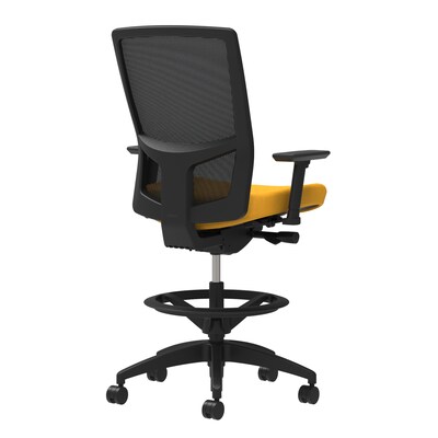 Union & Scale Workplace2.0™ Fabric Stool, Goldenrod, Integrated Lumbar, 2D Arms, Synchro-Tilt (53837)