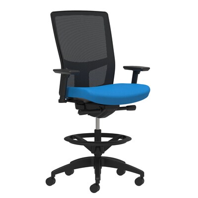 Union & Scale Workplace2.0™ Fabric Stool, Cobalt, Integrated Lumbar, Height/Width Adjustable Arms, Synchro-Tilt Control (53835)