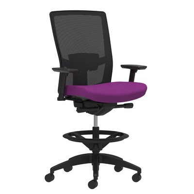 Union & Scale Workplace2.0™ Fabric Stool, Amethyst, Adjustable Lumbar, 2D Arms, Synchro-Tilt (53828)