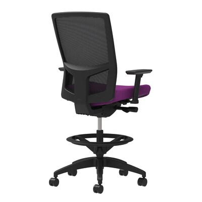 Union & Scale Workplace2.0™ Fabric Stool, Amethyst, Integrated Lumbar, 2D Arms, Synchro-Tilt (53829)