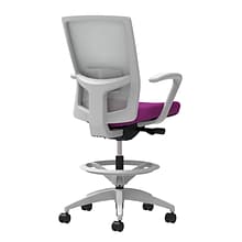Union & Scale Workplace2.0™ Fabric Stool, Amethyst, Adjustable Lumbar, Fixed Arms, Synchro-Tilt Seat