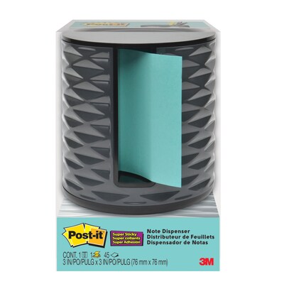Post-it Pop-up Vertical Dispenser for 3" x 3" Notes, Black/Gray (ABS-330-B)
