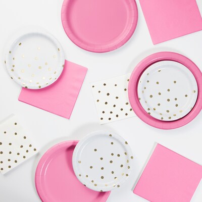 Creative Converting Candy Pink, White and Gold Foil Party Pack (DTCCPWTF2A)
