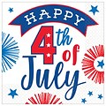 Amscan Patriotic Happy 4th of July Beverage Napkins, 16 Napkins/Pack, 5/Pack (50777701)