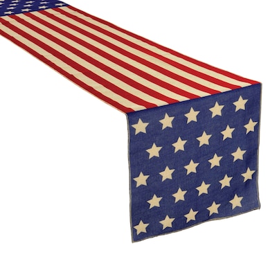 Amscan Patriotic Flag Table Runner, 14 x 72, Polyester, 2/Pack (570025)
