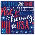 Amscan Patriotic Proud and True Round Paper Plates, 7 Diameter, 18 Plates/Pack, 3/Pack (741950)