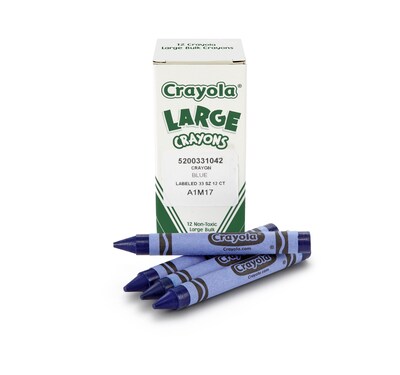 Crayola® Large Crayons, 12 Pack, Blue (52-0033-042)