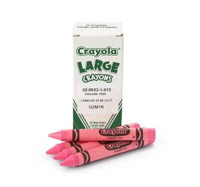 Crayola® Large Crayons, 12 Pack, Carnation Pink (52-0033-010)