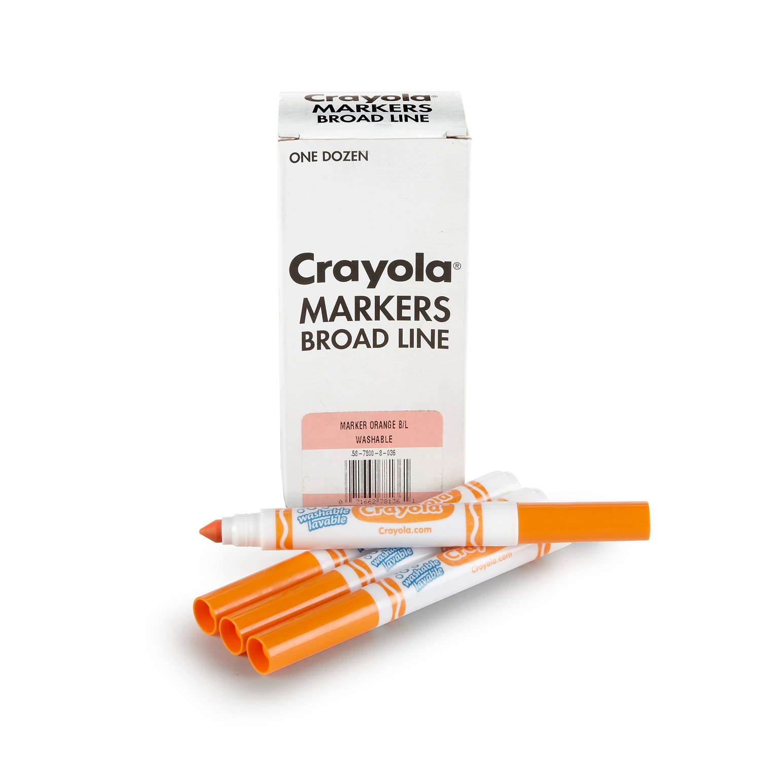 Crayola® Washable Broad Line Bulk Markers, 12 Pack, Orange (58-7800-036)