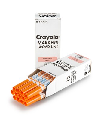 Crayola® Washable Broad Line Bulk Markers, 12 Pack, Orange (58-7800-036)