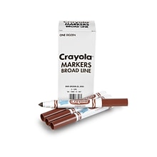 Crayola® Washable Broad Line Bulk Markers, 12 Pack, Brown (58-7800-007)