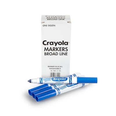 Crayola® Washable Broad Line Bulk Markers, 12 Pack, Blue (58-7800-042)